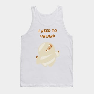 I Need to Unwind Halloween Mummy Sloth Tank Top